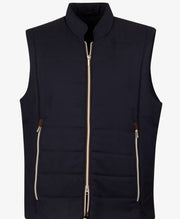 Vest zip Alcantara wool Marine