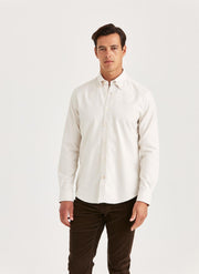 Twill Flannel Shirt Off-White