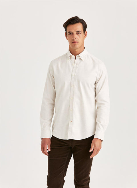 Twill Flannel Shirt Off-White