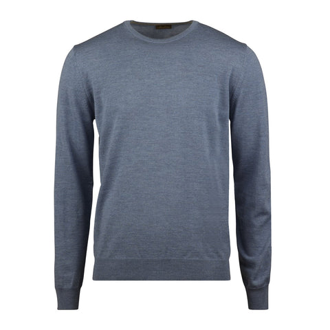 Merino Crew Neck With Patch Lyseblå