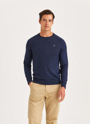 Merino Oneck Blue Mørkeblå