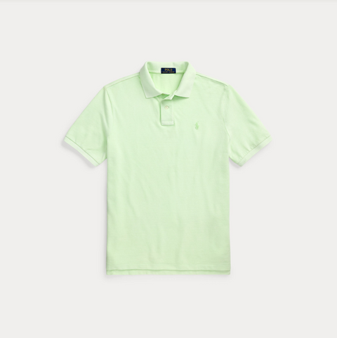 Mineral  dyed mesh polo shirt Grønn