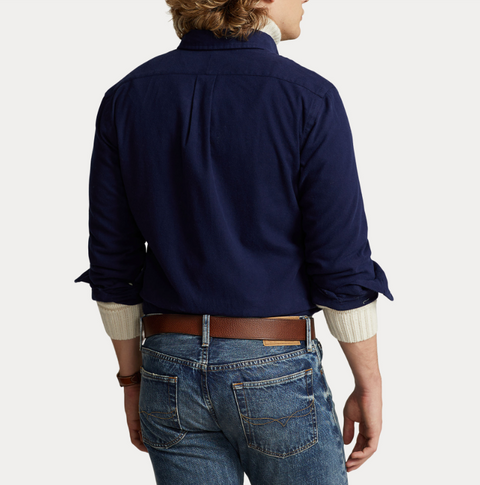 SHIRT BRUSHED FLANNEL Mørkeblå