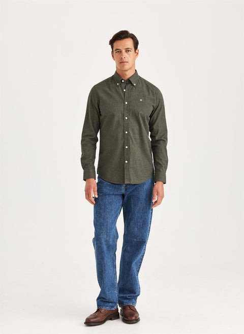 Watts Flannel Shirt, Olive Oliven