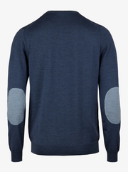 Merino Sweater With Patch Mørkeblå