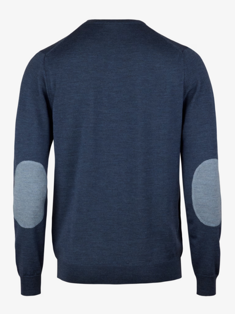 Merino Sweater With Patch Mørkeblå