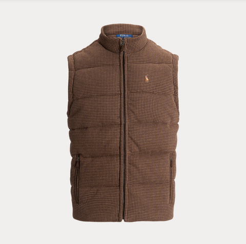 Herringbone Quilt Vest Brun