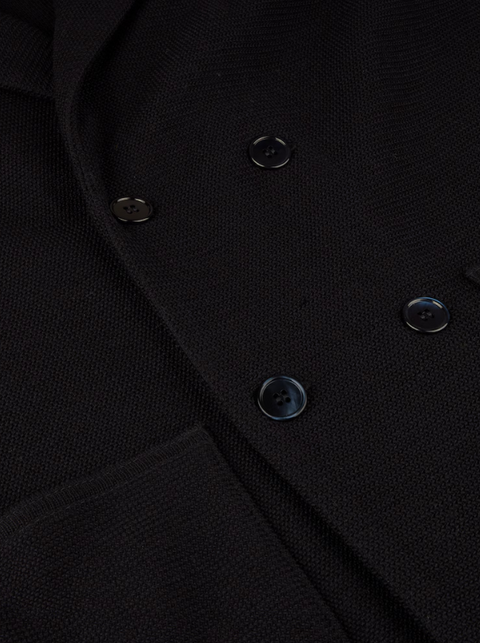 Blazer knitted DB merino wool Marine