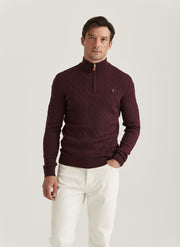 Merino Cable John Zip, Wine Burgunder
