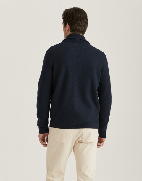 York Knitted Zip Jacket Marine