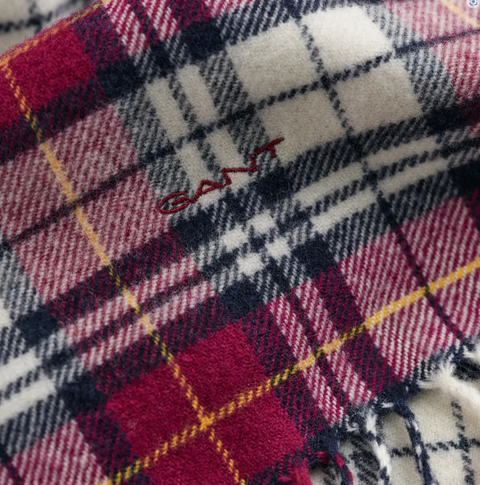 Multi Check Scarf Burgunder