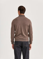 Merino Zip Cardigan Brun