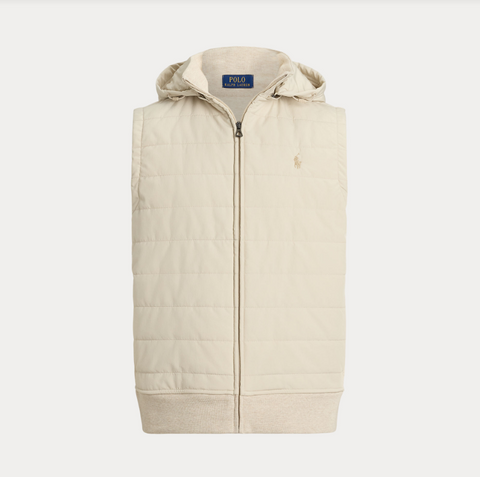 Hood Vest, Dune Tan Beige