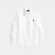 Sport shirt Linen slim Hvit