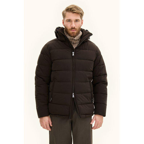 Hooded Puffer Jacket Mørkebrun