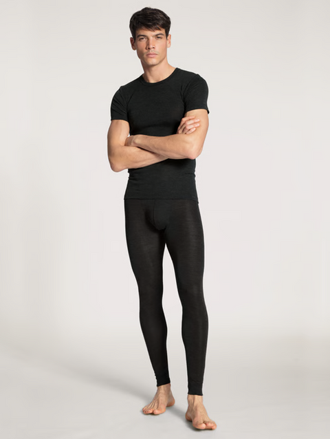 Wool & silk t-shirts Mørkeblå