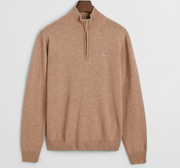 Superfine Lambswool Half Zip Beige/Khaki