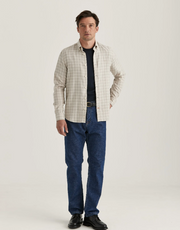 Soft Check Flannel- Slim Fit Khaki