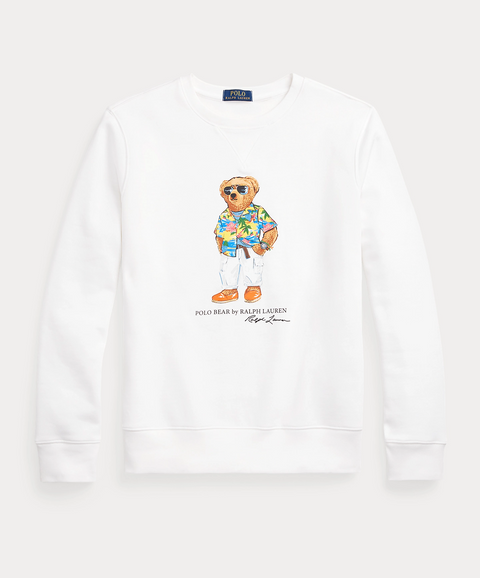 LS Polo Bear Sweatshirt Hvit