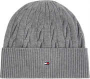 Th Flag Cable Knit Beanie Grå