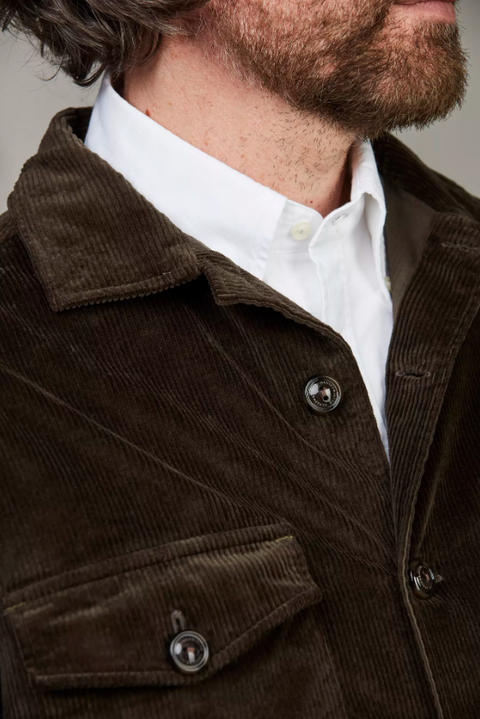 Corduroy overshirt Mørkegrønn