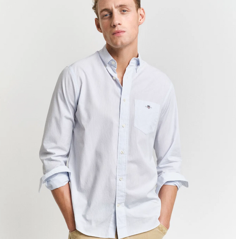 Classic Poplin Banker Reg Lyseblå