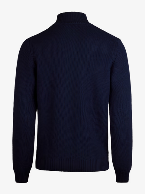 Textured Half Zip Marine