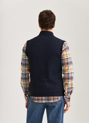 Merino Zip Vest, marine Marine