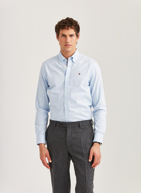 Watts Flannel Shirt, Light Blue Lyseblå