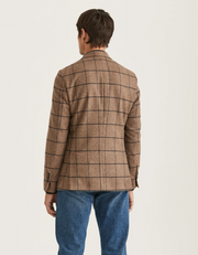 Morris Windowpane Wool Jkt Brun