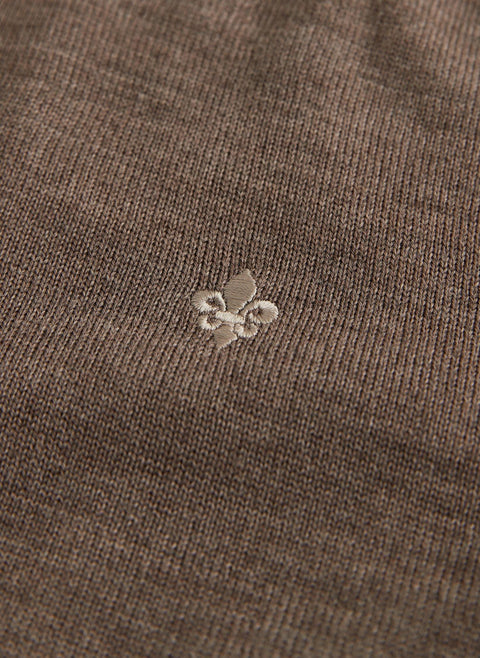 Merino Zip Cardigan Brun