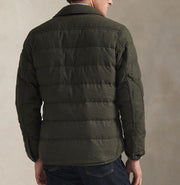Herringbone down shirt jacket Grønn