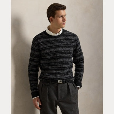 Fair isle wool sweater Koksgrå