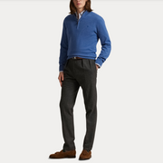Half Zip Wool Knit Blå