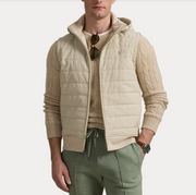 Hood Vest, Dune Tan Beige