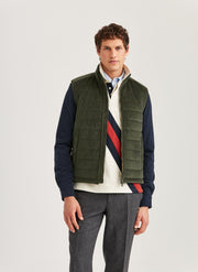 Ted quilted cord vest Oliven