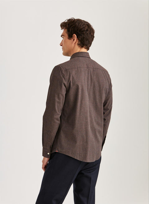 Watts Flannel Shirt, Brown Mørkebrun