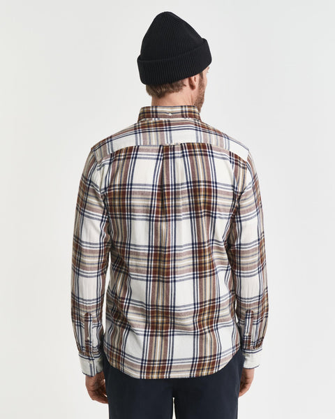 REG WINDBLOWN FL CHECK SHIRT Kremfarget