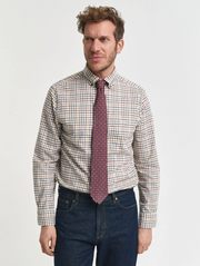 Reg twill Check shirt Beige