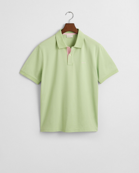 Gant contast pique ss polo Lysegrønn