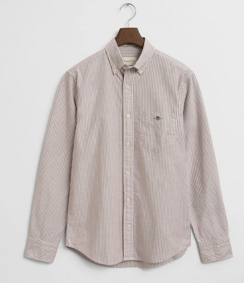 Reg Stripe Oxford Shirt Burgunder