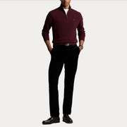 Long Sleeve Halfzip Burgunder