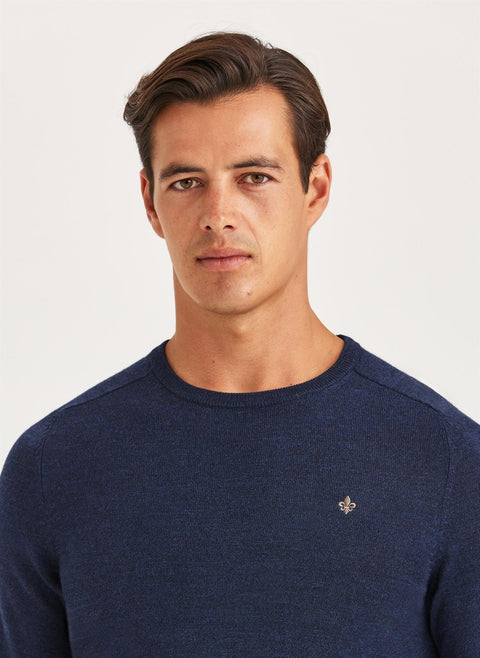 Merino Oneck Blue Mørkeblå