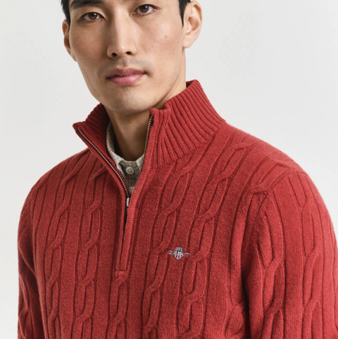 Lambswool cable HZ Rød