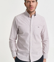 Reg Stripe Oxford Shirt Burgunder