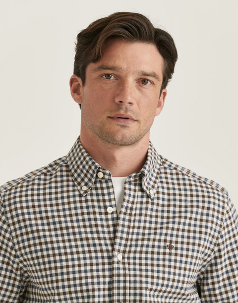 Watts Flannel check shirt, Brun Brun