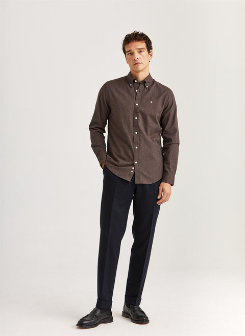 Watts Flannel Shirt, Brown Mørkebrun