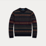 Fair Isle Wool Sweater, Blue Blå