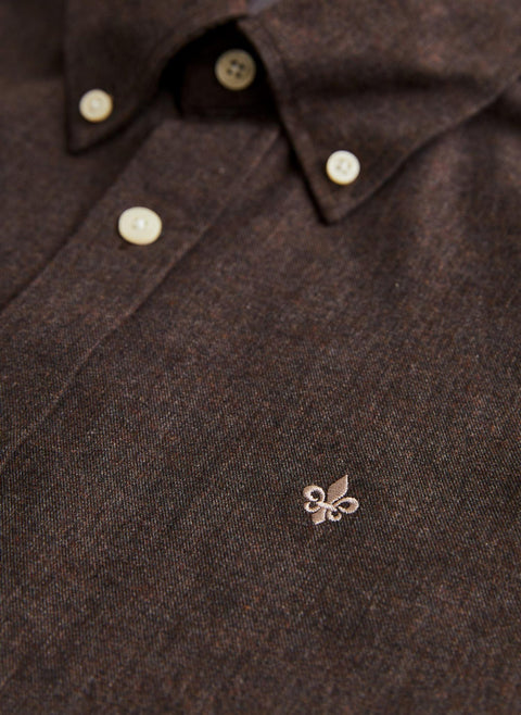 Watts Flannel Shirt, Brown Mørkebrun