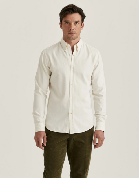 Brushed Twill Shirt Classic Fit Off-White